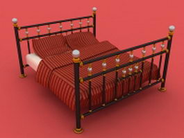 Antique metal bed 3d model preview