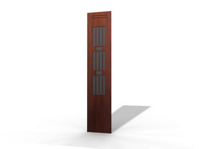 Wood room divider panel 3d rendering