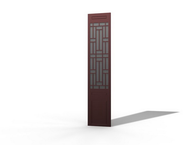 Chinese wood privacy panel 3d rendering