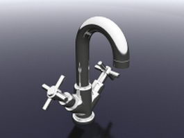 Dual handle basin faucet 3d model preview