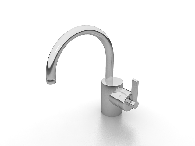 Gooseneck faucet 3d rendering