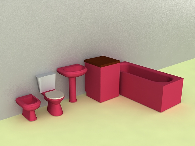 Bathroom facilities 3d rendering