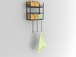 Bathroom wall storage shelves 3d preview