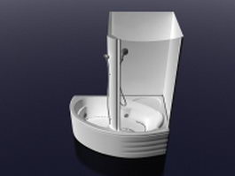 Bathtub with shower combo 3d model preview