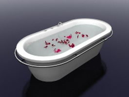 Bathtub filled with water 3d model preview