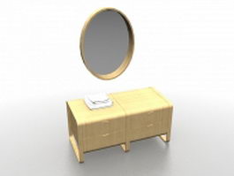 Modern vanity cabinet with mirror 3d model preview