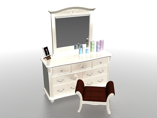 Lowboy vanity dresser 3d rendering