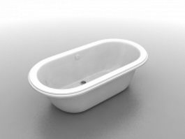 Oblong bathtub 3d model preview