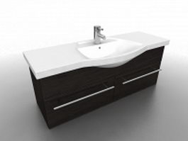 Bathroom vanity cabinet with sink 3d model preview
