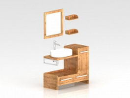 Rustic bathroom vanity 3d model preview