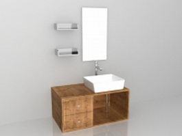 Rustic bathroom vanity set 3d model preview