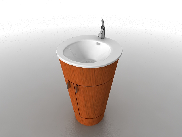 Bathroom vessel sink vanity 3d rendering