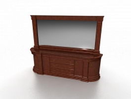 Dressing table with mirror 3d model preview