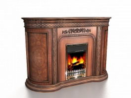Vintage fireplace 3d model preview