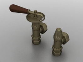 Home radiator valves 3d model preview
