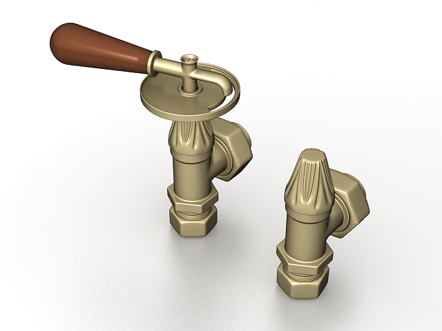 Home radiator valves 3d rendering