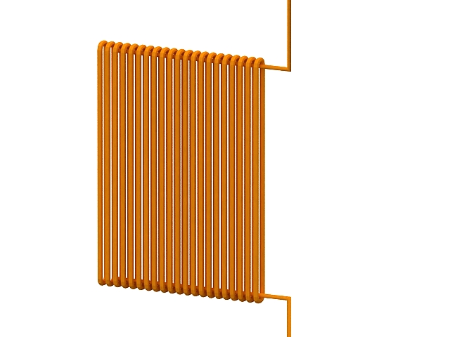 Brass radiator 3d rendering