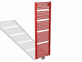 Painted red radiator 3d model preview
