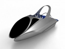 Electric boat 3d model preview