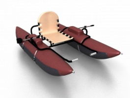Inflatable kayak boat 3d model preview
