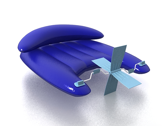 Inflatable raft 3d rendering