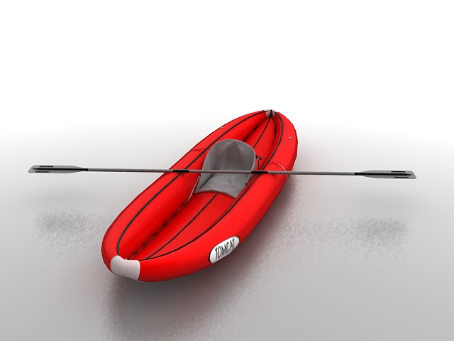 Inflatable rafting boat 3d rendering