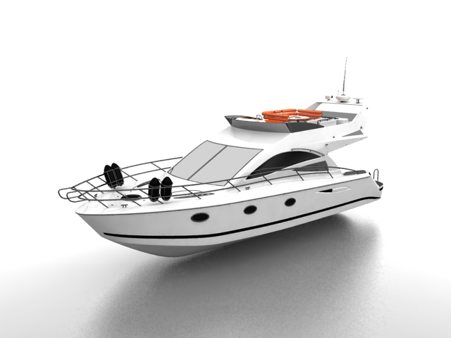 Small luxury yacht 3d rendering