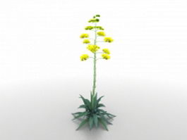 Yellow flower plant 3d model preview