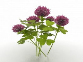 Light purple flower plant 3d model preview