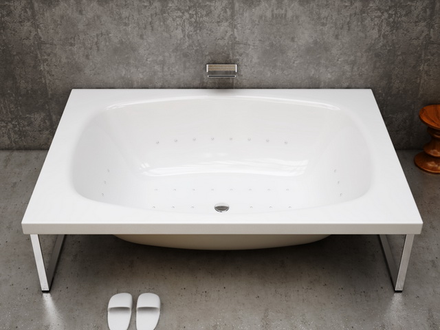 Free-standing bathtub 3d rendering