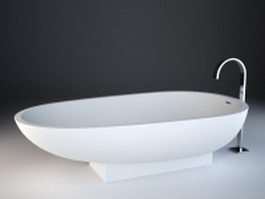 Spoon shaped bathtub 3d model preview