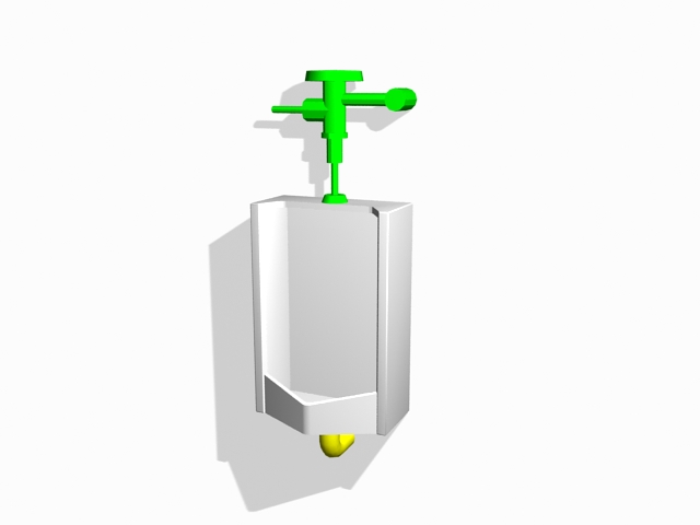 Small wall urinal 3d rendering