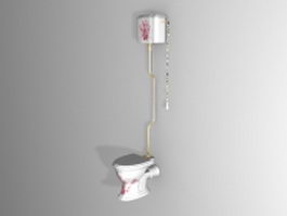 High level toilet 3d model preview