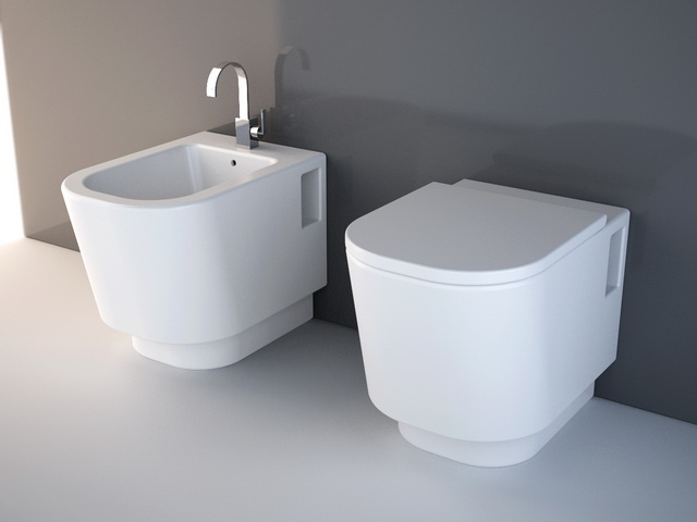 Bidet toilet sink combination 3d rendering