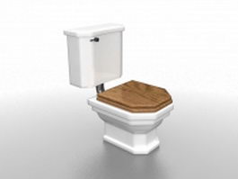 Old fashion toilet 3d model preview