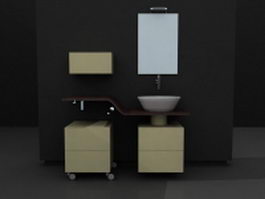 Bathroom vanity with cabinets 3d model preview