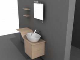 Modern minimalist bathroom vanity 3d model preview