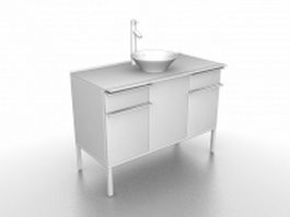 Wash basin with cabinet 3d model preview