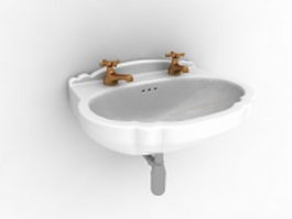 Wall mount sink 3d model preview