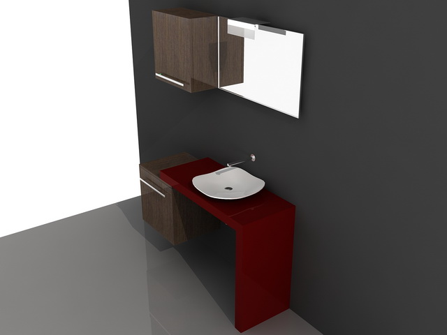 Bathroom vanity set 3d rendering