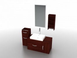 Modern bathroom vanity set 3d preview