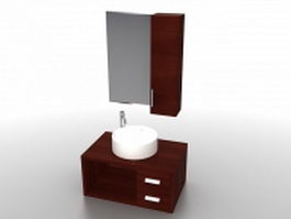 Single sink bathroom vanity sets 3d model preview