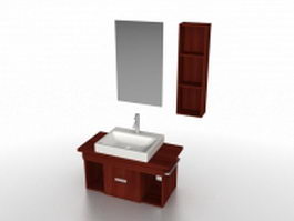 Bathroom vanity with top and sink 3d model preview