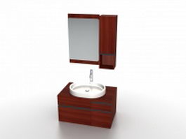 Single bathroom vanity set 3d model preview