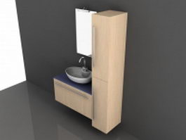 Single sink vanity with cabinet 3d model preview