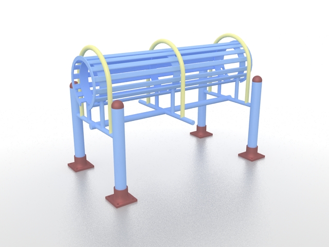 Outdoor fitness equipment for adults 3d rendering