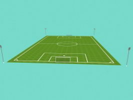 Football field 3d model preview