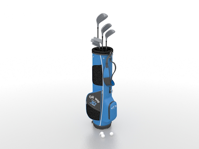 Golf club sets 3d rendering