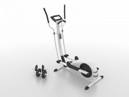 Exercise stepper and dumbbell 3d preview