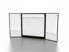 Combination whiteboard and bulletin board 3d model preview